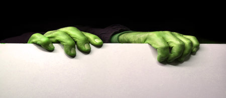 Close up old age angry illegal male human felon home spy grip grasp house dark black text space. Closeup dirty cruel beast claw peep peek try break lurk enter isolat secret empty blank access conceptの写真素材