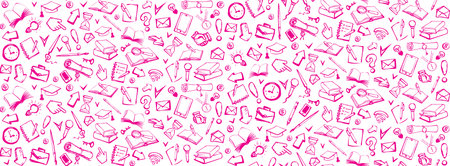 Cute simple phone web data pad app wifi tool exam time light bulb text. Outline black ink pen hand drawn read old diary file note. Check list scroll logo emblem fly arrow retro cartoon line art styleのイラスト素材