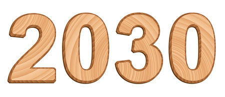 Cute old brown carpent kid toy bold numeral word mark form date antique decor concept. White abstract ancient child calendar merry xmas eve logo. Greet card delivery idea modern happy art style designのイラスト素材