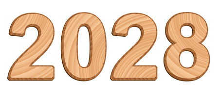 Cute old brown carpent kid toy bold numeral word mark form date antique decor concept. White abstract ancient child calendar merry xmas eve logo. Greet card delivery idea modern happy art style designのイラスト素材