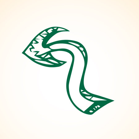 Close up cute down side grunge artist ui white paper backdrop text space. Freehand outline black ink paint way logotype emblem insignia design sketchy clip art modern contour scribble style brush labelのイラスト素材