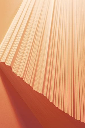 Soft retro red pink blur interior stripe wave shape shadow post note pad draw writer copyspace. Close up view scroll school study art card frame table text space graphic design decorの写真素材