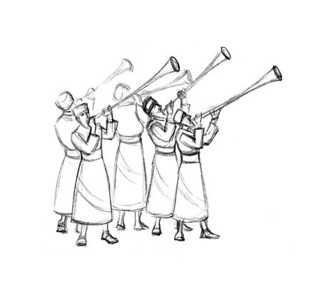 Past retro age royal fun dance party male group team prayer sing pray folk song call. East human sumer carnival tool tune bass sound hand draw arab sketch artの写真素材
