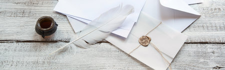 Closeup top view classic rustic age send notepad gift book tool art style sign symbol craft...