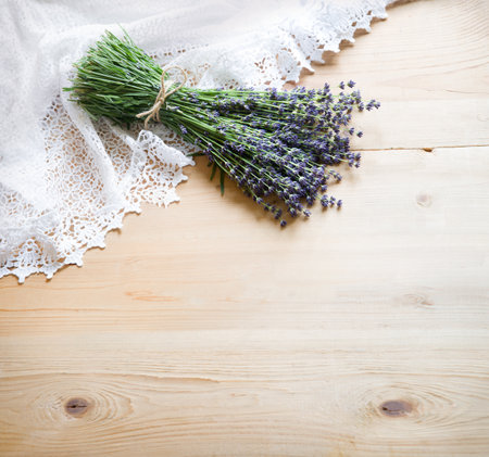 Old retro rustic bridal art blue tea smell dry bud petal oil spa text copy space. Beauty happy joy wed bride love gift blank empty invite greet card close up top macro view desk holiday frame designの写真素材