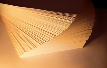 Soft light old beige build stripe canva curl wave note scroll study shadow draw element pattern. Close up macro view wavy spiral scroll art stone table platform text read space graphic design decorの写真素材