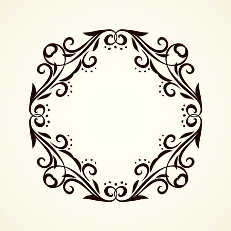 Old cute romantic book ribbon bow swirly tag swoosh element isolated on white paper card backdrop. Freehand black ink pen outline drawn curly corner sketchy in artistic rustic curlicue scrawl styleのイラスト素材