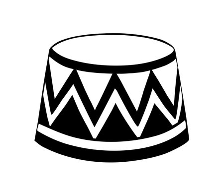 Front view cute old cirque cheer joy cat animal seat ring rack cylinder shape toy render. Bright red black line hand drawn small little logo emblem outline doodle art childhood competition exhibition statue retro comic style blank white text spaceのイラスト素材