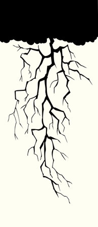 Scary fear gloomy night air volt burst blast hit dry concret crack force effect element white Heaven...