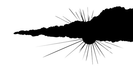 Spring clear windy day scene Dark bright azure blue color hand drawn cold cool winter fume steam vapor wind gale engrav outline artwork style. Cute grey summer soft rain abstract artist text space panoram scenic view scenery backdrop design icon signのイラスト素材