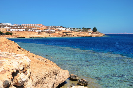 The long stone beach of the Red Sea