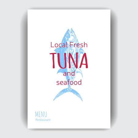 Vector illustration sketch sea food. Restaurant menu.のイラスト素材