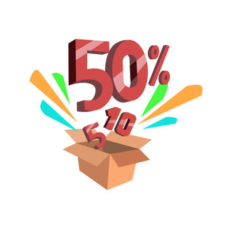 A discount. Discount in the store. A box with a discount.のイラスト素材