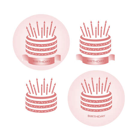 Cake. The emblem of the cake. A pink cake.の写真素材