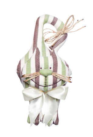 Cotton Cat Toy on Whiteの写真素材