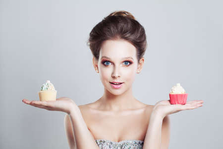 Woman Holding Sweet Snackの写真素材