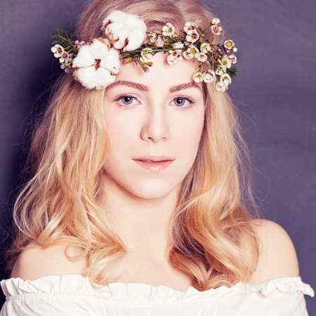 Beautiful female faceの写真素材