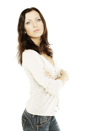Cute young woman, portraitの写真素材