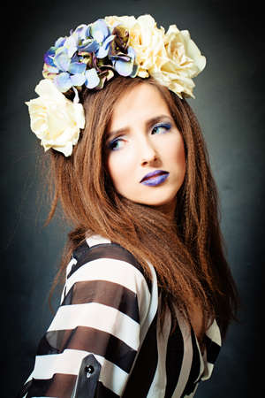 Fashion Studio Portrait of Beautiful Model.の写真素材