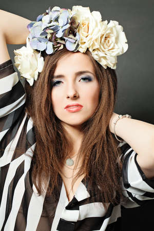 Fashion Beauty Portrait of Woman Fashion Modelの写真素材