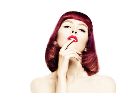 Woman with Red Hairの写真素材