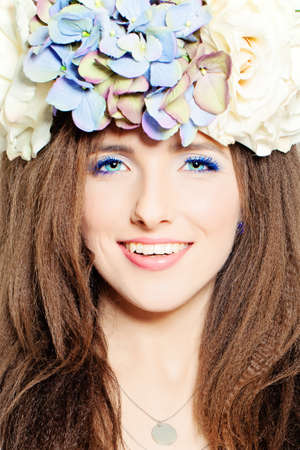 Fashion Portrait of Smiling Womanの写真素材