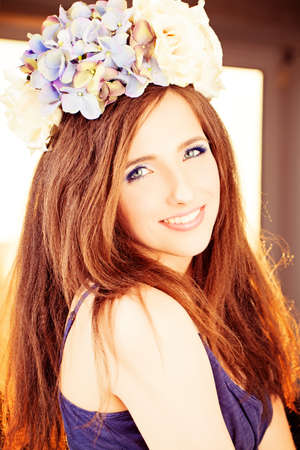 Healthy Woman with Beautiful Toothy Smileの写真素材