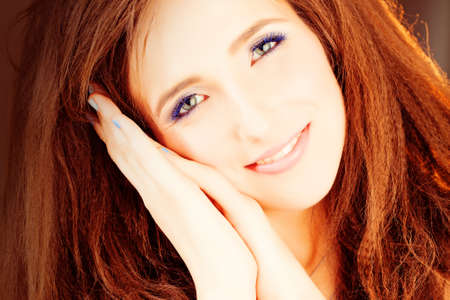 Cute Girl Woman Fashion Model Closeupの写真素材