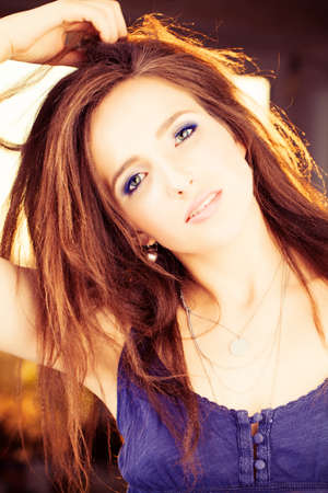 Beautiful Fashion Model Woman with Red Hair.の写真素材