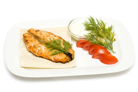 Fish steak barbecueの写真素材