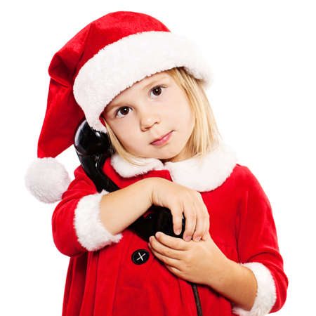 Christmas Child Isolated on White Backgroundの写真素材