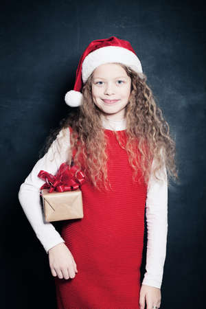 Happy Child and Christmas Giftの写真素材