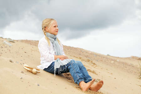 Cute kid outdoorの写真素材