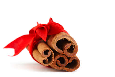 Cinnamon isolated on whiteの写真素材