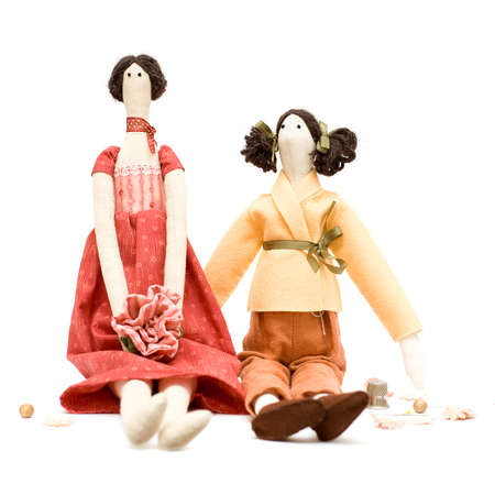 Child doll isolated on whiteの写真素材