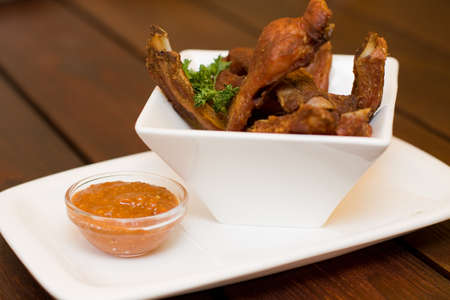 Stack of pork ribs - restaurant foodの写真素材