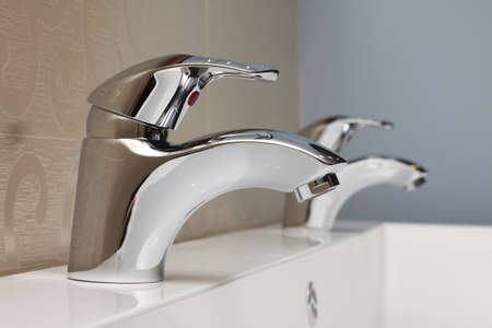 faucet and sink - modern bathroom close-up