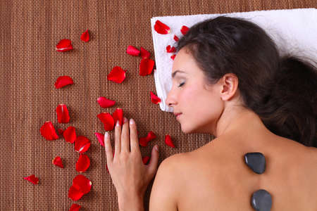 beautiful woman getting spa treatment - massageの写真素材