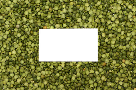 Background of dried green peas with white place under the text