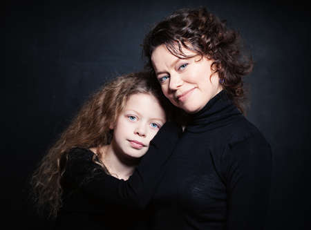 Happy Loving Family. Smiling Mom and Daughterの写真素材