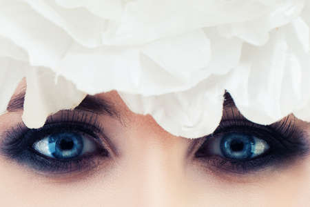 Female Eyes Closeup. Smokey Eyes Makeup
