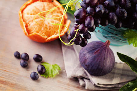 Grape with Fruit Background. Healthy Foodの写真素材