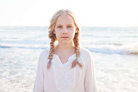 Happy Child Girl on the Beach. Innocenceの写真素材