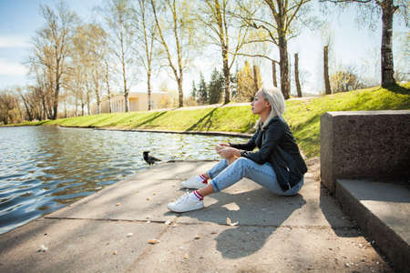Perfect Young Woman Outdoors, Portraitの写真素材
