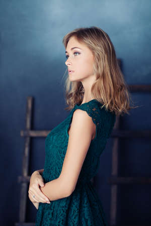 Pretty Young Female Model with Blonde Hairの写真素材