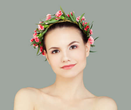 Friendly Young Woman with Healthy Skinの写真素材