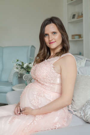 Pregnant woman. Pregnancy, maternity, preparation and expectation conceptの写真素材