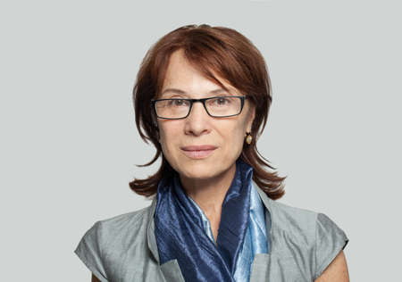 Senior woman in glasses, portraitの写真素材