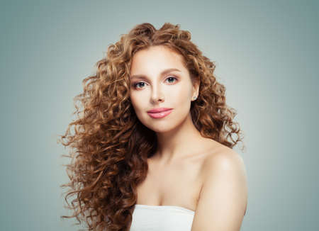 Young female model face. Beautiful redhead woman portraitの写真素材