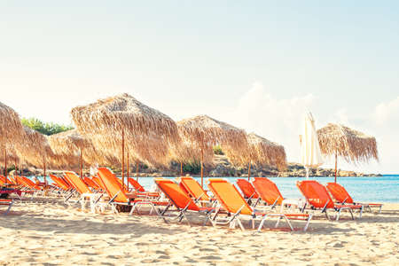 Summer sea beach background. Vacation and holidays conceptの写真素材